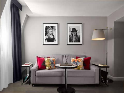 The Trafalgar St James London Curio Collection by Hilton — living room